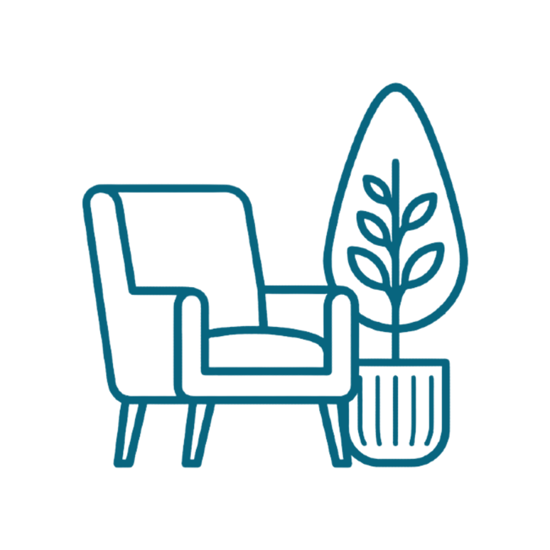 luxury chair and plant luxury chair and plant